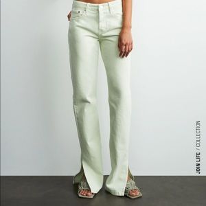 Zara Straight Leg Slit Jeans